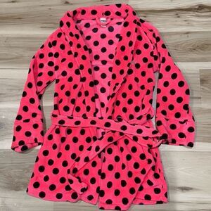 Victoria’s Secret PINK Hot Pink Black Polka Dot Robe Women’s XS